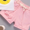 thumbnail image 5 of TOWED22 Toddler Girl Summer Clothing 2pcs Graphic Ruffle Sleeve Sleeveless Tank Top and Elastic Shorts Set Outfits Cute Toddler Print Clothes(White,6-12 M), 5 of 5
