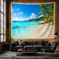 thumbnail image 6 of Palm Tree on a Turquoise Tropical Beach with Boulders, Peaceful Coastal for Beach Lovers, Ocean Wall Art, Housewarming Gift, Tapestry Wall Hanging for Bedroom and Living Room, 6 of 7