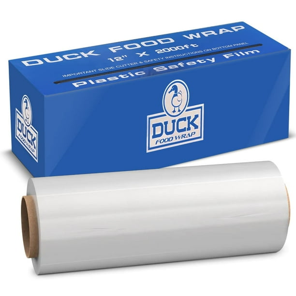 Duck Food Wrap, 12x 2000 ft. Plastic Wrap with Seal & Slide Cutter on