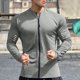 thumbnail image 1 of pstuiky Camisas suaves de manga larga para hombre, Cárdigan deportivo informal de manga larga con cuello redondo y cremallera de color liso para hombre camisetas de hombre m, 1 of 4