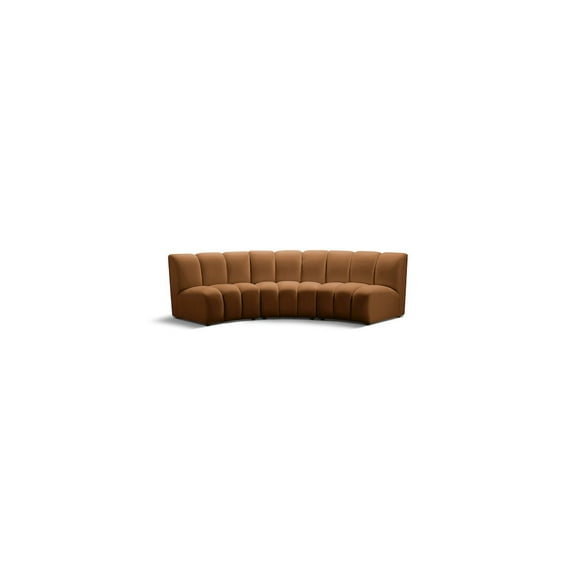 Meridian Furniture Infinity Saddle Velvet 3pc. Modular Sectional
