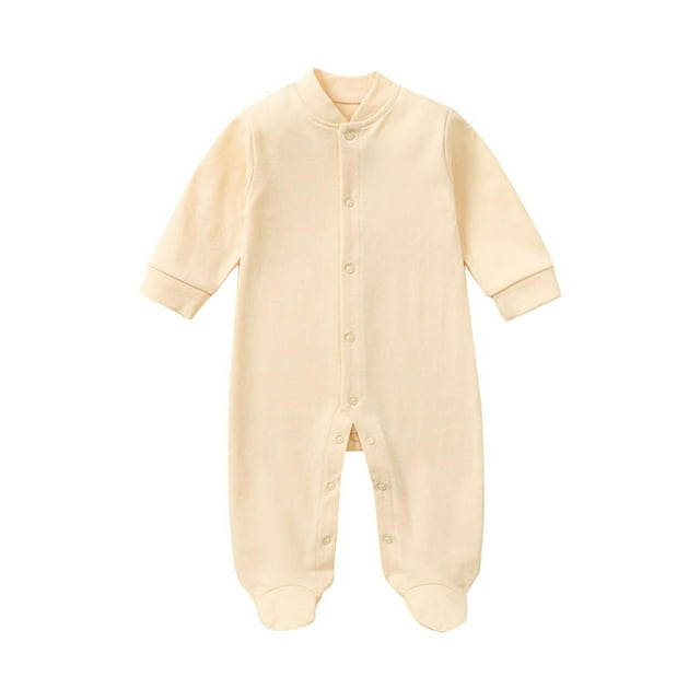 Yuyuzo Baby Pajamas Rompers Spring Fall Long Sleeve Footie Pjs Jumpsuit Onesie Infant Zipper Sleepwear
