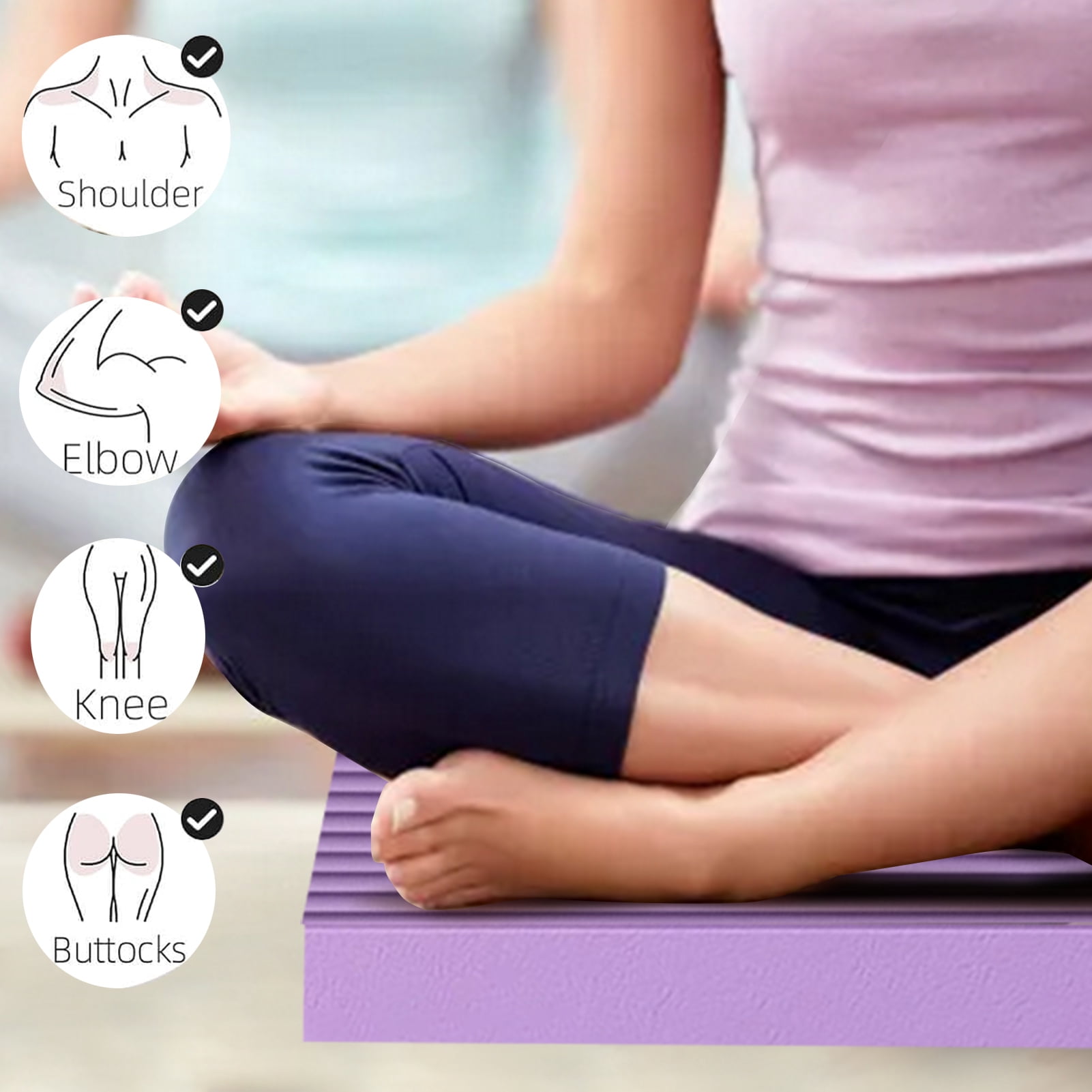 YIFAEUX Yoga Knee Pad Extra Thick Anti-slip Exercise Balance Pad Cushion Physical Therapy Stability Training Plank Pilates Elbow Joint Protector Kneeling Mat