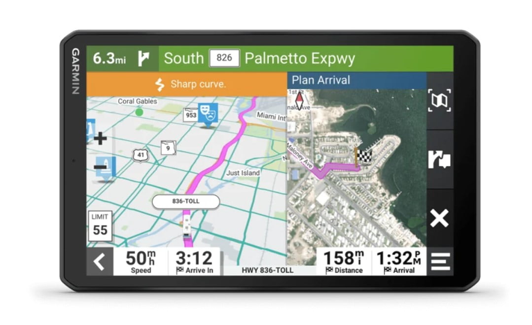 Garmin RV 895 GPS RV Navigator,  8” Large Easy-to-Read, Custom Routing, High-Resolution Birdseye Satellite Imagery, Directory of Parks and Services, Landscape / Portrait View Display Bundle