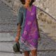 thumbnail image 3 of WILLBEST Vestidos Verano para Mujer Vestido Retro de Manga Tres Cuartos con Cuello En V Pequeño de Lino para Mujer Grande, 3 of 3