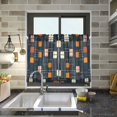 thumbnail image 4 of Yayeee Kitchen Curtains Tier Pair Light Filtering 27"x36" Rod Pocket Short Cafe Window Panel, Orange Checkered Pattern, 4 of 7