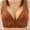 Brown, variant on Voncos Plus Size Bras No Wire Solid One-Piece Bra Front Closure Everyday Bras for Women Brown Bra Size S