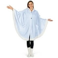 thumbnail image 3 of PAVILIA Wearable Blanket for Adult Women, Cozy Plush Fleece Blanket Poncho Cape with Hood, Super Soft Shawl, Angel Wrap Throw for Office, Light Blue, 3 of 10