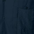 thumbnail image 6 of Men's Guayabera Shirts Summer Fashion Clothes for Male Casual Short Sleeve Blouse with 4 Pockets Button Down Shirts Turn Down Collared Solid Color Embroidered Eyelet Tops Lapel Neck Navy XL, 6 of 6