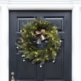 thumbnail image 6 of SAFAVIEH Faux 22 Inch Pine Led Wreath W/ Gold Bells, Green, 6 of 8