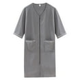 thumbnail image 5 of EFINNY Women's Zipper Front Soft Nightgowns 3/4 Sleeve Robes Comfy Loose Housecoat Loungewear with Pockets, 5 of 10