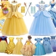 thumbnail image 2 of Vestido de princesa bella para niñas, disfraz de la bella y la bestia para fiesta de carnaval, Halloween Fivean unisex, 2 of 2
