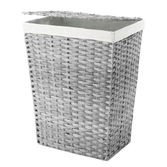 Whitmor Rattique® Woven Plastic Laundry Basket Removable Liner - Grey