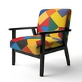 thumbnail image 3 of Designart "Colorful Base Run" Multi-Color Abstract Upholstered Accent Chair - Modern Arm Chair For Living Room, 3 of 7