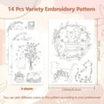 thumbnail image 2 of Water Soluble Embroidery Patterns for Beginners Flowers Teacup Cat 4 Sheets with 14pcs Patterns Wash Away Stick and Stitch Embroidery Pattern Stabilizer for Hand Sewing Lover Women Adults, 2 of 9