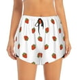 thumbnail image 4 of Lsque Hand Drawn Strawberry Printed Women's Running Shorts with Liner Pockets,Elastic Quick Dry Workout Athletic Gym Yoga Shorts,Womens High Waist Shorts-XX-Large, 4 of 9