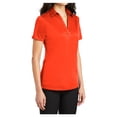 thumbnail image 4 of Womens Silk Touch Polyester Performance Polo Neon Orange 3X-Large, 4 of 6
