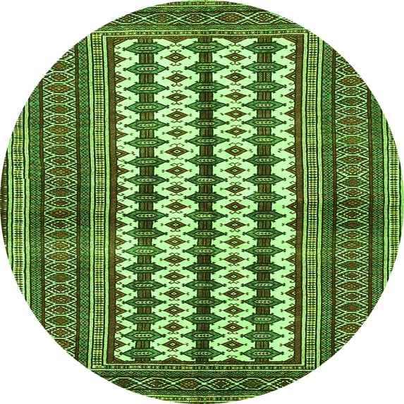 Ahgly Company Indoor Round Southwestern Green Country Area Rugs, 6' Round