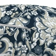 thumbnail image 3 of East Pouf Cover with Zipper, Floral Illustration Oriental Eastern Style with Traditional Influences, Soft Decorative Fabric Unstuffed Case, 30" W X 17.3" L, Dark Blue Grey and Beige, by Ambesonne, 3 of 5