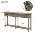 thumbnail image 2 of Wooden Console Table with Two Drawers and Bottom Shelf,Antique Entryway Table for Hallway Living Room,Grey Wash, 2 of 5