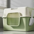 thumbnail image 5 of Plastic Litter Box Cats Rabbits Odor Control Not Smooth Surfaces Enclosed Litter Container Pans, 5 of 8