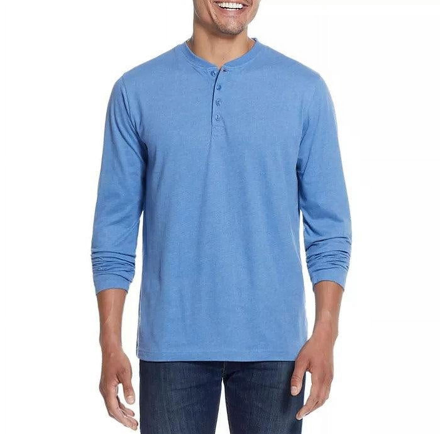 Chemise Henley pour hommes en Bleu