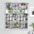 thumbnail image 2 of Island Horizon Kitchen Curtains with Sailboat and Palm Print, 3pcs Polyester 27.5x36in Valance and Tiers for Kitchen Décor, 2 of 6