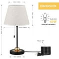 thumbnail image 5 of Black Modern Nightstand Lamps with Metal Base and Fabric Shade, Small, 5 of 7