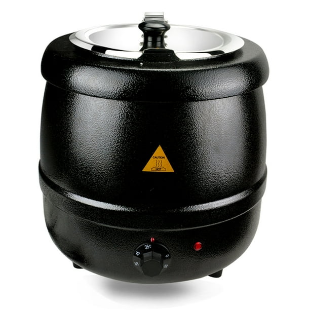 10L Black Electric Soup Kettle Warmer Countertop Pot Heater Kitchen