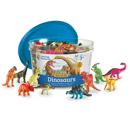Learning Resources Dinosaur Counters - 60 Pieces, Boys and Girls Ages 3+ Dinosaur Toys, Dinosaurs for Toddlers, Dinosaurs Action Figure Toys