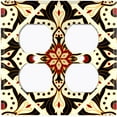 thumbnail image 3 of Metal Light Switch Plate Cover Red Yellow Mandala Flower Tile Pattern MDL028, 3 of 13