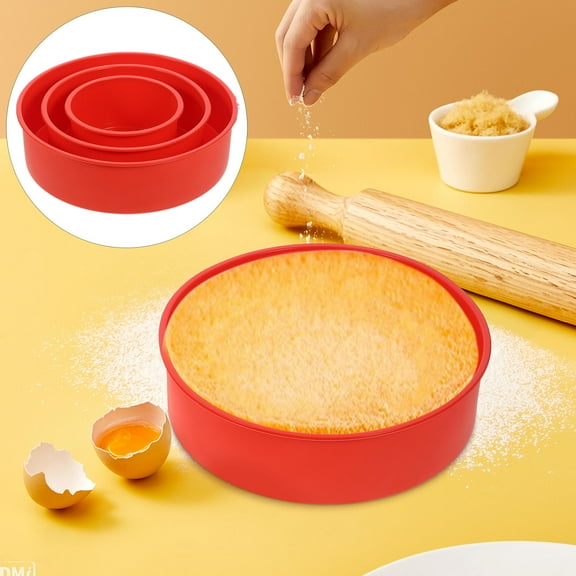 WRITWAA 3pcs Silicone Round Baking Tins Non Stick Easy to Clean Bakeware for Home Bakery Use