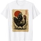 thumbnail image 1 of Camiseta de arte japonés Ukiyo-e con diseño de gallo de mapache, 1 of 2