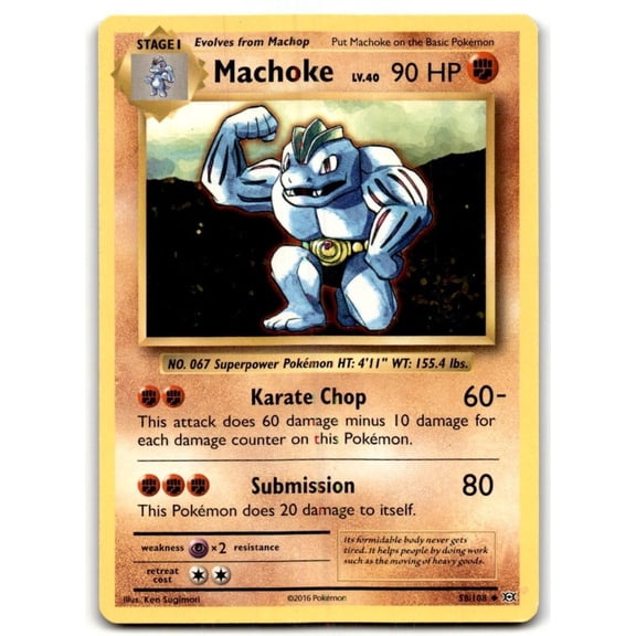 2016 XY Evolutions Machoke #58 Uncommon Pokemon TCG Near Mint or Better Trading Card
