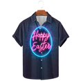 thumbnail image 2 of DDAPJ pyju Mens Easter Hawaiian Shirt Funny Bunny Printed Casual Button Down Shirts Novelty Holiday Party Shirt Sales of Today Navy XL, 2 of 6