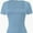 Light blue, variant on Women's Square Neck Short Sleeve T-Shirt Double Lined Basic Slim Fit Tee for Casual Wear