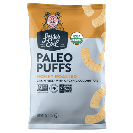 LesserEvil Organic Paleo Puffs, Honey Roasted, 5 oz