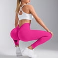 thumbnail image 6 of Duoif Women's High Waisted Yoga Pants Slim Fit Quick Drying Leggings Hip Lifting Texture Fitness Pants Womens Bottoms Hot Pink L, 6 of 7