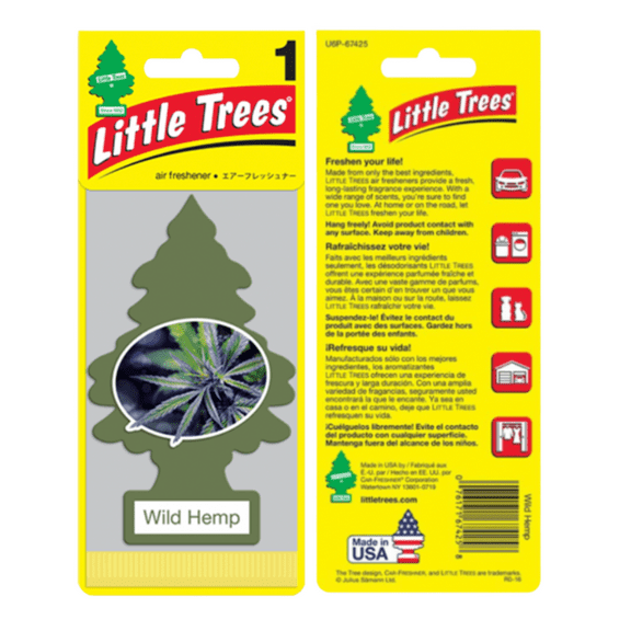 Little Trees Wild Hemp Hanging Paper Air Freshener, Long Lasting Scent for Car or Home