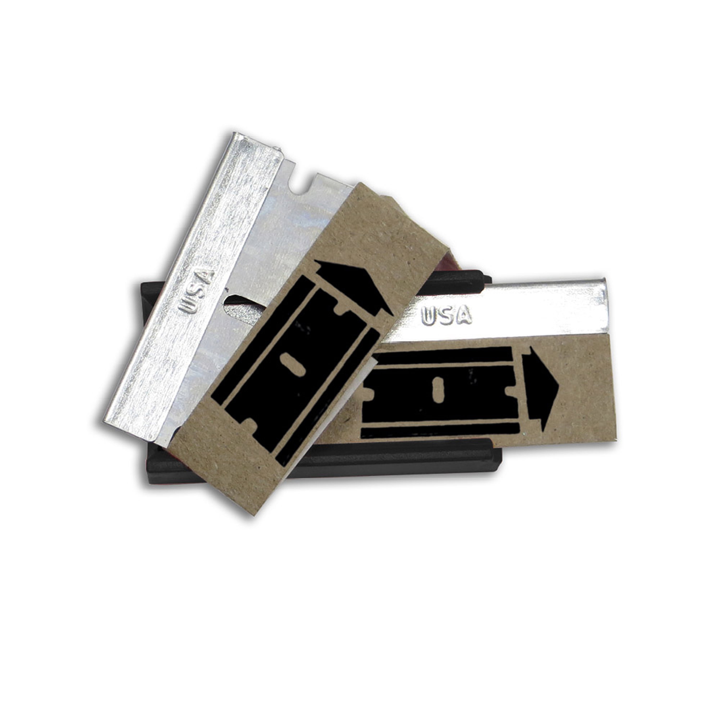(4 pack) Hyper Tough Single Edge Razor Blades, Paper Wrapped in Dispensers, 10 Pack