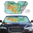 thumbnail image 3 of Lsque USA Tourist Map Car Windshield Sun Shade | Accordion Folding Style Auto Shade for Car Truck SUV Van | Blocks UV Rays Sun Visor Protector | Small, 3 of 7