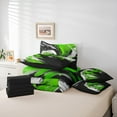 thumbnail image 5 of Feelyou Artwork Geometric Bedding Comforter Set 7-Piece for Adult, Retro Oil Printing King Bedding Sets, Black Green Abstract Reversible Bed Sheets, Microfiber Bedroom Decor, 5 of 7