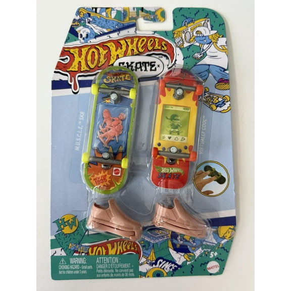 Hot Wheels Skate Miniature Finger Skateboard Set 2 Pack with Accessories