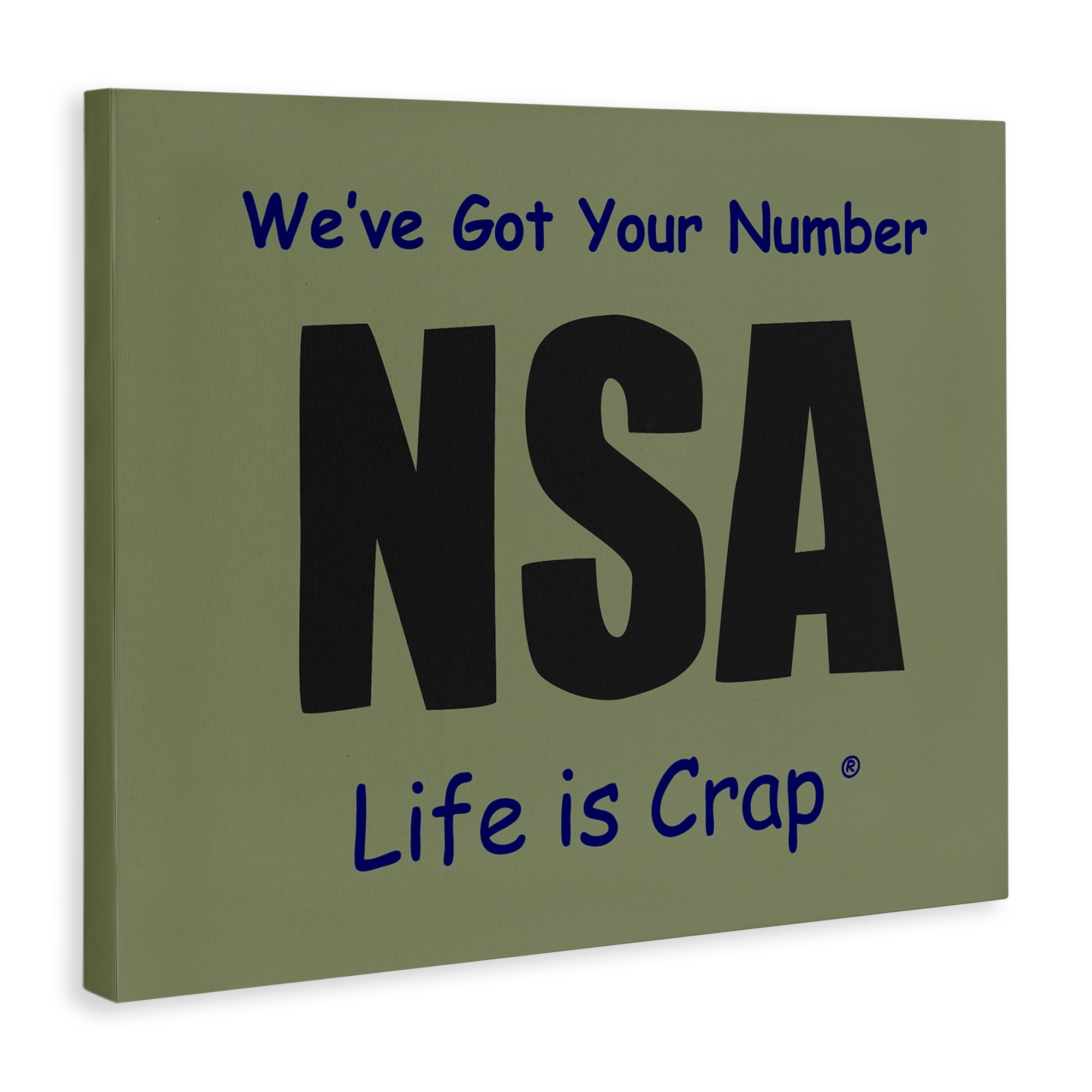Stupell Industries Got Your Number NSA Novelty & Humor Painting Wrapped Canvas Art Print Wall Art, 48 x 36