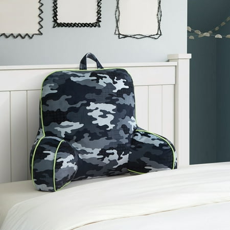 Your Zone Kids Super Soft and Cozy Camo Backrest Pillow 24 x 17 Blue