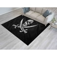 thumbnail image 4 of Black Rugs, Modern Rug, Thick Rug, Large Rug, Pirates Flag Rug, Non Slip Rug, Kitchen Rug, Modern Rug Gift For Him Rugs, Bathroom Rugs, 2.6'x5' - 80x150 cm, 4 of 9