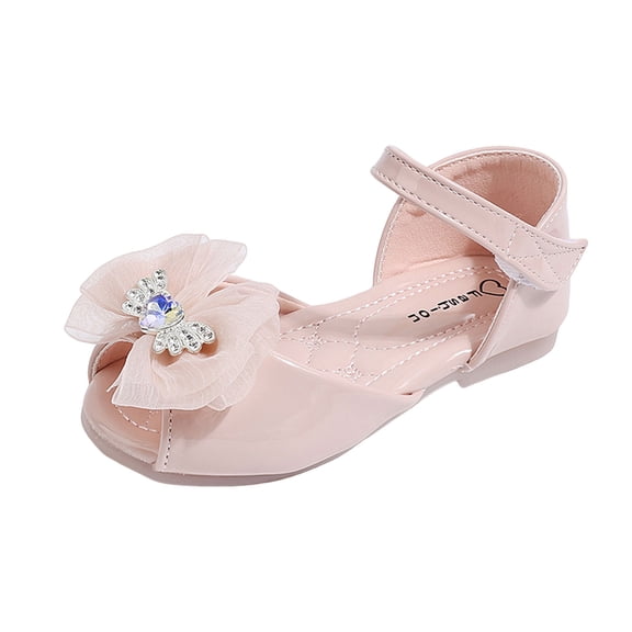 BOBOGOJP Girls Mary Jane Ballet Flats with Bow Toddler Dress Shoes for Party Outfits Pink for Size 10