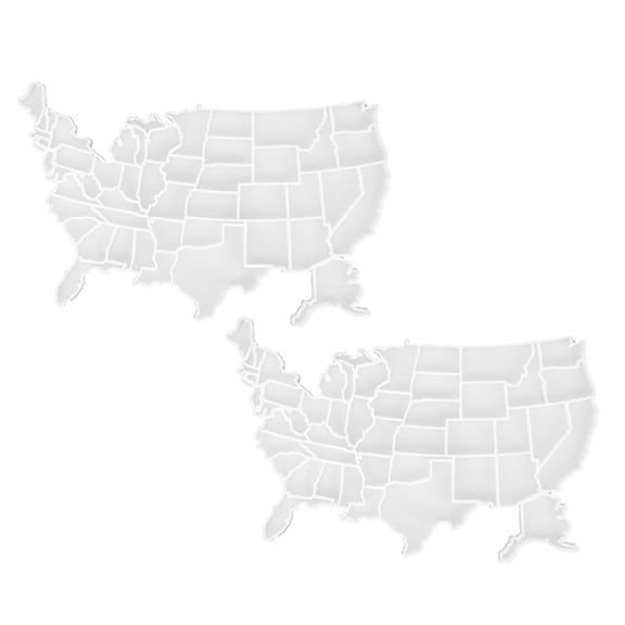 HOOWIFFY Usa Map Puzzle Molds, White Silicone DIY Craft, Independence Day Accessories