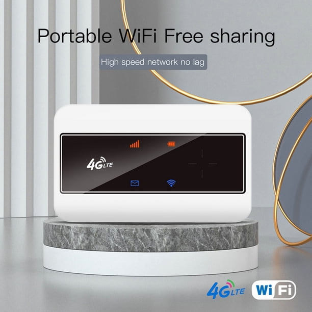 Enrutador móvil 4G, enrutador inalámbrico de 2100 mAh, antena de 150 Mbps (versión blanca de la UE)
