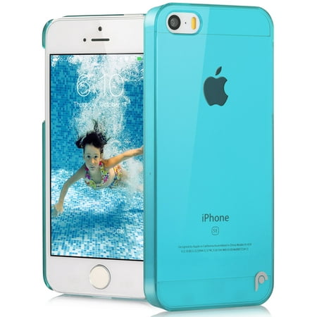 Transparent Blue Snap - Blue Crystal Hard Snap On Transparent Case Skin Cover for Apple iPhone 5/5s/SE